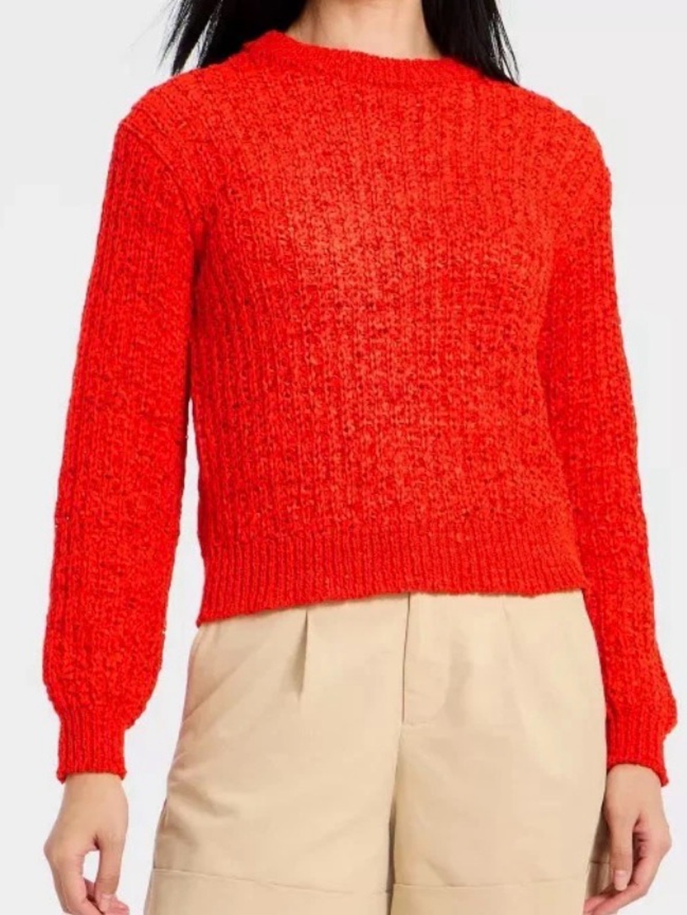 Women's Long Sleeve Round Neck Tape Yarn Pullover Sweater - A New Day <<<436>>>